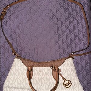 Michael Kors Tan and Cream Shoulder Bag